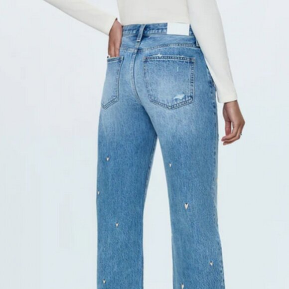 Pistola Denim Lexi Mid Rise Bowed Straight Jean - Confetti Vintage Size 29 - Picture 4 of 8